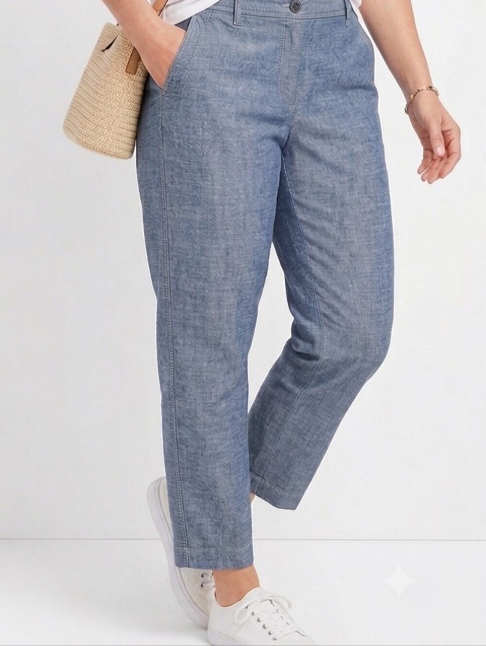Talbots Light Denim Blue Straight-Leg Pants